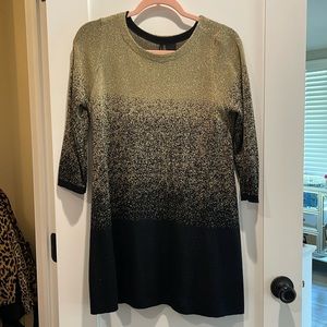 New Directions Ombré Gold Black Sweater